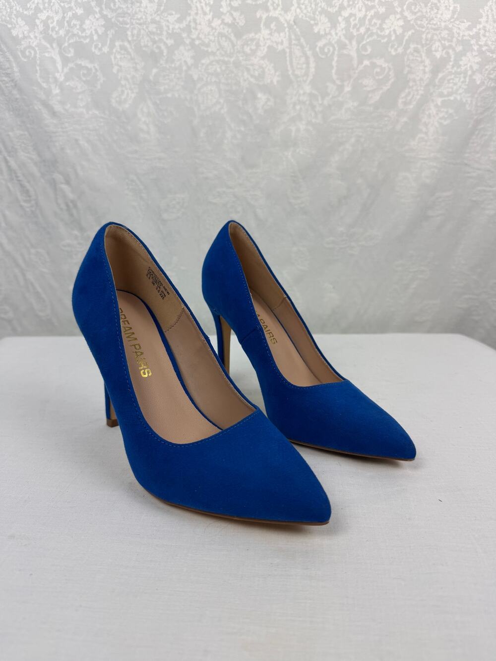 Dream Pairs Royal Blue Suede Pointed Toe Pumps Size 5.5